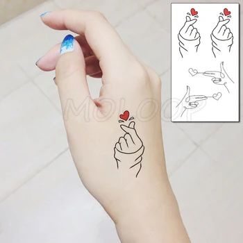 Autocolante cu Degetul Inima Tatuaj Body Art, Machiaj rezistent la apa Temporar Femei și Bărbați Tatuaj Fals