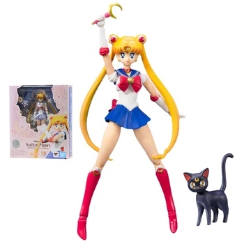 Bandai Sailor Moon Figura SHF Sailor Moon Articulat Anime Original Figura de Colectare Model de Acțiune Figura Jucărie Jucarii pentru Copii