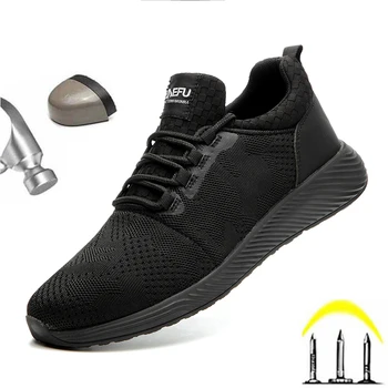 Barbati Pantofi Casual, Pantofi De Protecție Om Respirabil Glezna Cizme 2021 Barbati Adidasi De Munca Încălțăminte De Siguranță Adidași Steel Toe De Vară De Pantofi Sport