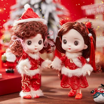 BJD Păpuși 16cm 13 Articulații Mobile 1/12 BJD Fată de Moda de Printesa pentru Copii de Jucarie 3D Ochi Caprui Papusa Cadou de Anul Nou de Vacanță Decorare