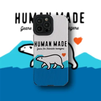 Brand de lux NIGO UMANE REALIZATE Cadru de Desene animate Ursul Polar de Protecție a Lentilei Pictat Cazul în care Telefonul Pentru iPhone11 12 13ProMax XR Xsmax Acoperi