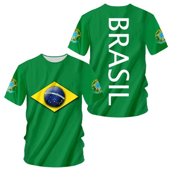 Brazilia Flag Tricouri Emblema Națională Pentru Copii T-Shirt, Tricouri