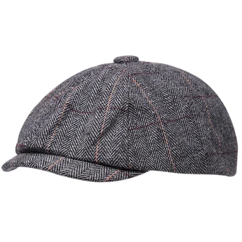 Bărbați beretă de lână pălărie vânzător de ziare vizorul Ivy pălărie Bărbați capac Britanic de agrement trucker hat de Înaltă calitate, toamna și iarna bereta boina