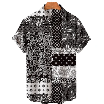 Bărbați Caju Imprimate Tricou Tricouri Pentru Barbati de Vara Rever Butonul de Sus Unisex Supradimensionate Casual Mâneci Scurte Noua Moda de Îmbrăcăminte 5XL