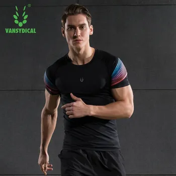 Bărbați de Funcționare T-shirt de Compresie de Baza Strat colanti Maneci Scurte Fitness Teuri iute Uscat Breathbale Spandex Sport Top