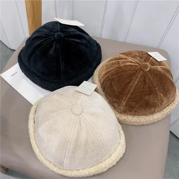 Bărbați Femei Proprietar Pălărie De Lână De Miel Moda Căciuli Capace De Bumbac Reglabil Beanie Pălării De Moda De Stradă Pepene Galben Sepci Unisex
