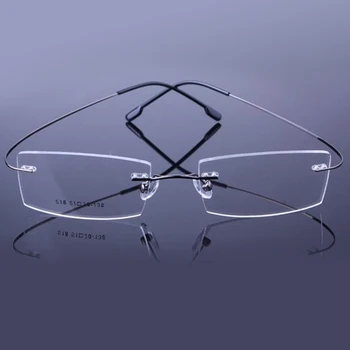 bărbați ultra-lumină Optice ochelari de Memorie cadru din Aliaj de Titan fără ramă optică Cadru pentru Miopie Ochelari baza de Prescriptie medicala