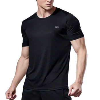 Bărbați Vara Fitness Jumătate cu mâneci Supradimensionate Top Casual Cool Respirabil Mâneci Scurte Sport de Funcționare T-shirt