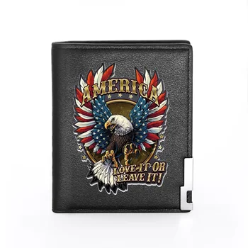 Calitatea Barbati Portofel de Piele de American Eagle Cover Portofel Slim Card de Credit/ID Titularii Insertii Sac de Bani Masculin Buzunar Scurt Portmonee