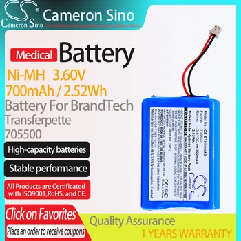 CameronSino Baterie pentru BrandTech Transferpette Multicanal Transferpette Pipete se potrivește 705500 Medicale de Înlocuire a bateriei