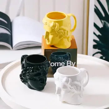 Cana Ceramica De Cafea Ceasca De Bucătărie Consumabile Spania Greacă Veche Sculptura Cap Decor De Birou De Birou Multifunctional Suport Stilou