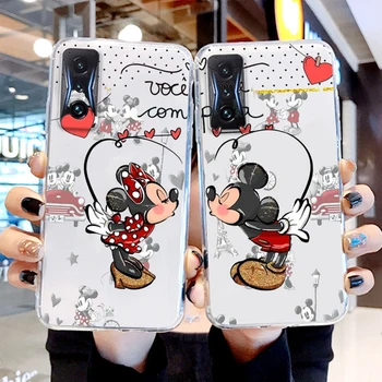 Capac Transparent de culoare Roz de Lux Minnie Mickey Telefon Caz Pentru Xiaomi Redmi K50 K40 Gaming 10 10C 9AT 9A 9C 9T 8 7A 6A 5 5 Armura