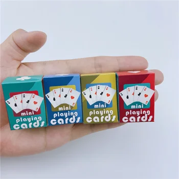 Carti de joc Drăguț MINI Miniatură Jocuri Poker Mini 40X28mm Miniatură Pentru Păpuși Accesoriu de Decor Acasă de Înaltă Calitate