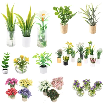 Casă de păpuși în Miniatură Mini Ghivece cu Ferigi Iarbă, Soare, Floare, Verde, Plante de Ghiveci Model de Jucarii pentru Papusi Accesorii Decor