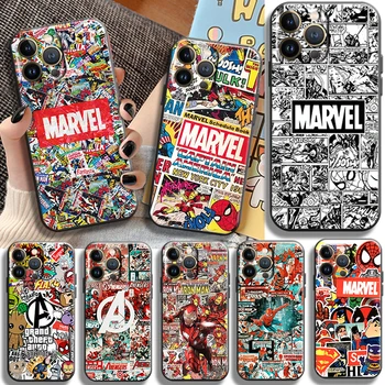 Caz de telefon Pentru Apple iPhone 13 12 11 Pro Mini X XR XS Max 8 7 6 6s Plus 5 5s SE 2020 Silicon Capac Spate funda Logo-ul Marvel Comics