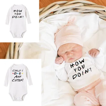 Ce mai Faci Copil Nou-născut Băieți Fete Costume Salopeta Unisex Amuzant Costum Casual cu Maneci Lungi Babe Tinutele 0-24M