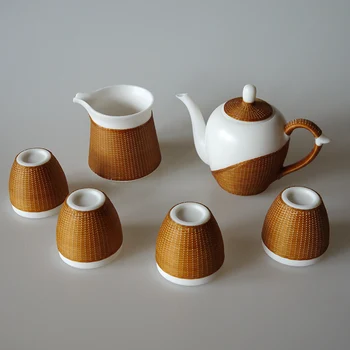 Ceainic Ceramic De Divertisment De Familie Ceramice Sticla De Apa Manual De Bambus Bea Familie Oală Cadou Combinație Ceainice