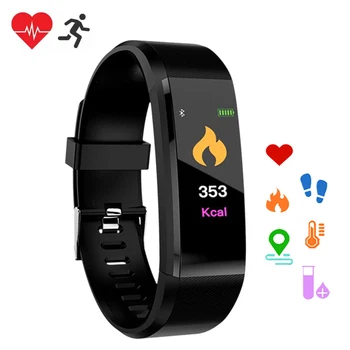 Ceas inteligent Bărbați Femei Brățară Inteligent Bluetooth Monitor de Ritm Cardiac tensiunea Arterială Sport Tracker de Fitness 115 Plus Pentru IOS Android
