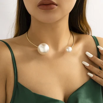 Cerc deschis cu CCB/Minge Perla Cravată Colier pentru Femei Elegante de Nunta Guler Cuplurile Coliere 2022 Moda Bijuterii pentru Gât