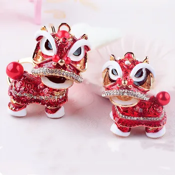 Chineză stil creativ breloc tradiționale de dans leu aliaj picură ulei breloc ochi-prinderea de metal mic cadou de bun augur