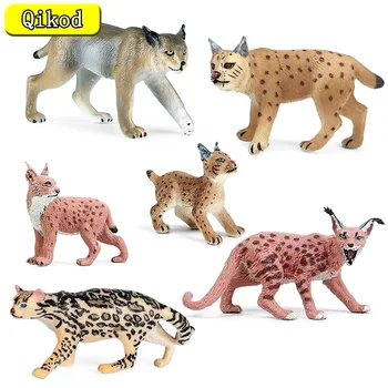Clasic Animale Sălbatice Pădure Simulare Tigru Pisica Lynx Caracal Acțiune Figura Figurine din PVC Model de Educație Copil de Școală Jucarii si Cadouri