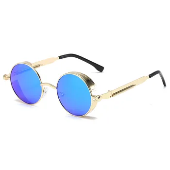 Clasic in stil Gotic Steampunk ochelari de Soare Tendință Brand de Lux de Designer de Înaltă Calitate Bărbați Femei Retro de Metal Rotund Cadru ochelari de Soare UV400