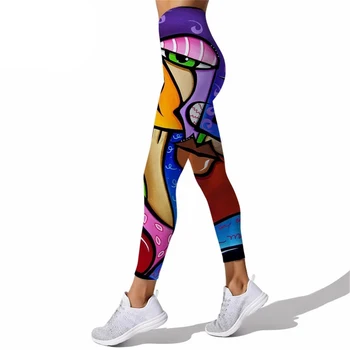 CLOOCL Femei Jambiere Colorate Abstracte de Arta de Imprimare Talie Mare Elasticitate Legging Casual sex Feminin pentru Fitness în aer liber pentru Jogging Pantaloni