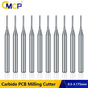 CMCP PCB Set de freze de 0,5-3.175 mm Carbura de Porumb End Mill 3.175 mm Coadă Mașină CNC de Taiere Instrument Router Pic