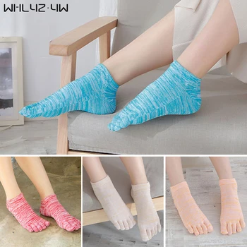 Colorate No Show Socks Cu Degetele De La Picioare Femeie Fata Din Bumbac Elastic Moale Harajuku Cinci Degete Glezna Șosete De Moda De Stradă Fierbinte Vinde