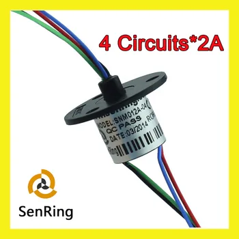 Conductoare Mini Slip ring OD 12mm 4 fire /2A semnal de capsulă inel de alunecare SNM012A-04