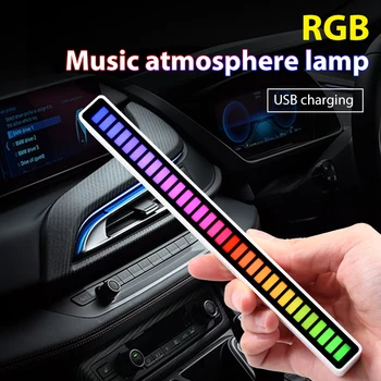 Control sunet de Preluare Ritm de Lumină Ambientală Benzi de LED-uri Colorate Acumulator Auto Calculator Audio Muzica DJ Atmosfera Lampa