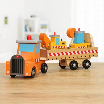 Copii Vehicul de Transport Vehicul de Inginerie Camion Mare Cognitive Animal Vehicul din Lemn Model de Masina de Taxi Mașină de Jucărie