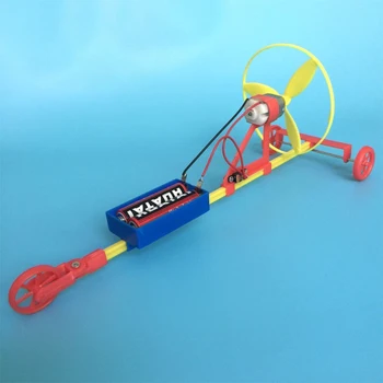 Copil creativ Tehnologia Gizmo ABS Blocuri de Energie Eoliană Vehicul Jucării de popularizare a Științei Elev Model Consumabile de Laborator Jucărie
