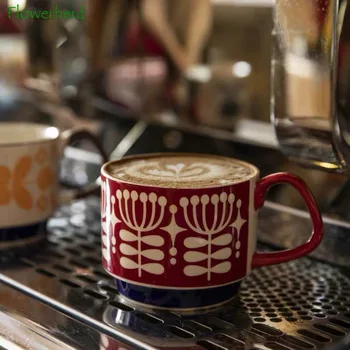 Creative Stil Nordic Mână-pictat Ceramica Cana de Portelan Cana de Cafea după-Amiaza Ceai cu Maner Lapte Cana de Personalitate Cupa