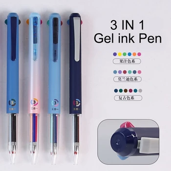 Culoare 3-În-1 Multicolor Pen 0.5 mm Retractabil Gel Stilou cu Cerneală pentru Scris Școală Drăguț Papetărie, Accesorii de Birou Penne Scuola