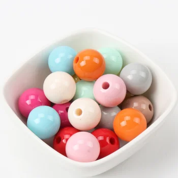 Culori bomboane Acrilică de culoare Solidă Rotund Margele Spacer Pentru a face Bijuterii DIY 16mm 10buc KL116
