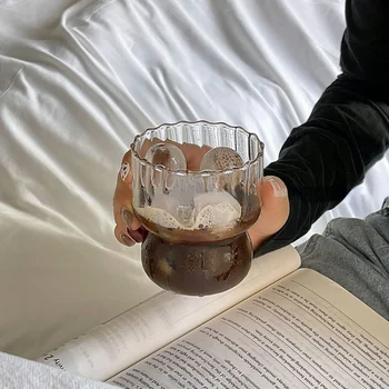 Cupe De Sticlă Retro Ceașcă De Cafea Grăsime Bip De Sticlă Rezistent La Temperaturi Ridicate Cana De Apa Micul Dejun Lapte Latte Cupa Drăguț Ustensile De Baut