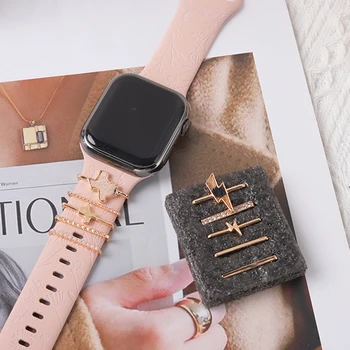 Curea Inel Decorativ Pentru Apple Watch Formatia Creativ Farmece Ornament Silicon Brățară Farmecul Bijuterii Drăguț Stud Cuie pentru Iwatch