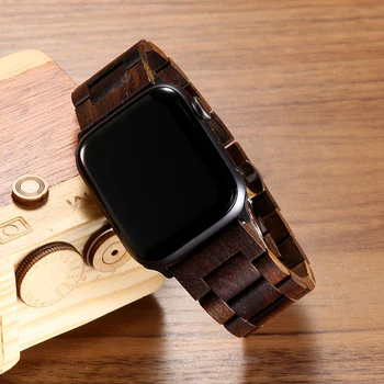 curea pentru Apple watch band 44mm 40mm Lemn Metal Fluture incuietoare bratara Applewatch serie SE 6 4 3 2 1 iWatch trupa 42mm 38mm
