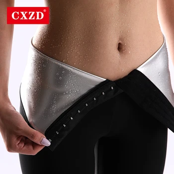 CXZD Femei strat de ioni de Argint Termo Pantaloni Sudoare Saună Costume Body Shapers Talie Antrenor Slăbire pantaloni Scurti Fete de Fitness Jambiere