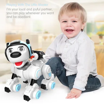 Câinele Robot RC Catelus Interactiv Programabil Electronic de Animale de Control de la Distanță Cânta Muzică de Dans Pet Toy USB de Încărcare Copii Cadou