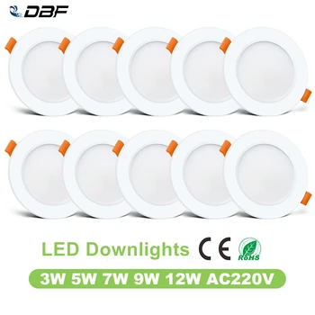 [DBF]Ultra-subțire Rotund Alb SMD 2835 LED Încastrat tip Downlight 3W 5W 7W 9W 12W Sofer AC220V Plafon de Lumină la fața Locului de Iluminat Interior