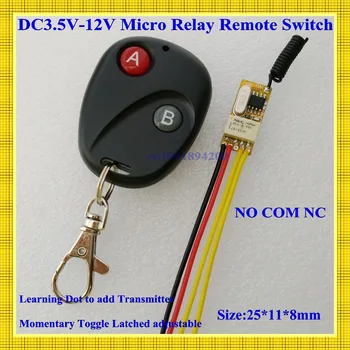 DC3V 3.6 V, 3.7 V, 5V 6V 7.4 V 9V 12V Mini Releu Comutator Wireless de Control de la Distanță Putere Lampă cu LED-uri Controler Micro Receptor Transmițător