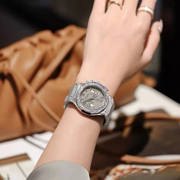 De lux Cristal de Diamant Doamnelor Sport Silicon Quartz Cronograf pentru Femei Creatoare de Moda Ceas Rochie Ceasuri de mana