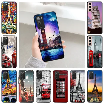 De lux Londra Eiffel Paris Silicon Caz de Telefon pentru Samsung S22 A53 S21 FE S20 Ultra Subțire Galaxy S10 5G S9 S8 S7 Plus Acoperire Mată