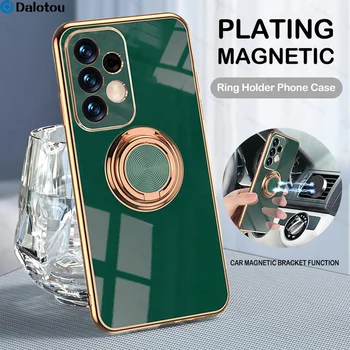 De lux Placare Inel Magnetic Titular de Caz Pentru Samsung Galaxy A73 A53 A13 A52 A52S S22 S21 Ultra Plus S20 FE Nota 20 10 husă Moale