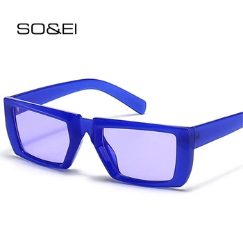 DECI&EI Retro Dreptunghi ochelari de Soare Femei de Moda de Culoare Dublă Ochelari de Nuante UV400 Bărbați Piața de Gradient Ochelari de Soare