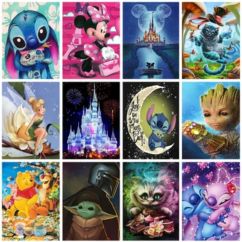 Desene animate Disney Stitch Diamant Pictura Lilo&Stitch Serie Rotund Burghiu de Diamant Mozaic Decor Acasă Cadouri pentru Copii