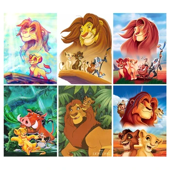Desene animate Disney The Lion King Diamond Pictura Rundă de Gaurit cu Diamant Mozaic Broderie Camera Copiilor Decor Acasă Manopera
