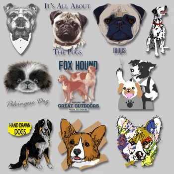 Desene animate trase de mână câine de companie alfabet poster model de Transfer de Căldură pentru Îmbrăcăminte Autocolante Imprimate Tipărite Decor fuzibile patch